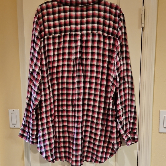 Lane Bryant Multicolor Plaid Button Down Shirt - Picture 8 of 8